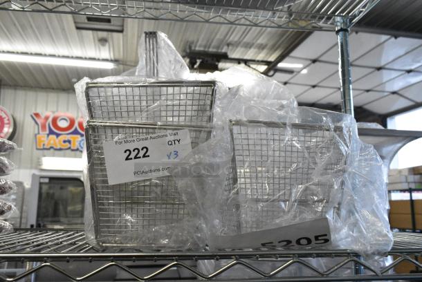 3 BRAND NEW SCRATCH AND DENT! Metal Fry Baskets Including 190FB1466 13 1/2" x 6 1/4" x 6" Half Size Fryer Basket with Back Hook. 3 Times Your Bid! - Image 2 of 5