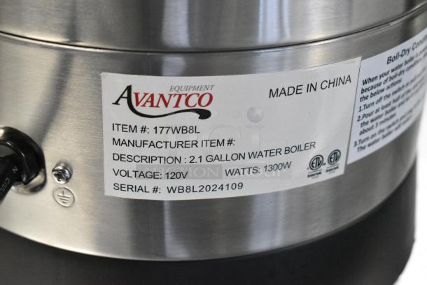 BRAND NEW SCRATCH AND DENT! Avantco 177WB8L 2.1 Gallon 54 cup (8 Liter) Water Boiler. 120 Volts, 1 Phase. - Image 9 of 9
