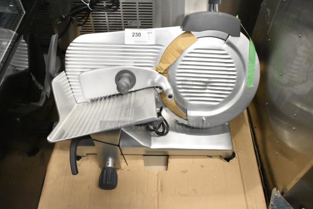 BRAND NEW SCRATCH AND DENT! Hobart Centerline EDGE14-11 Stainless Steel Commercial Countertop 14" Manual Meat Slicer w/ Blade Sharpener. 115 Volts, 1 Phase. Tested and Working! - Image 1 of 7