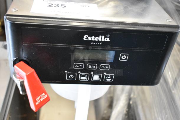 BRAND NEW SCRATCH AND DENT! Estella AIS0DAF 236ECSB1 Stainless Steel Commercial Countertop Coffee Machine w/ Hot Water Dispenser, Metal Brew Basket and Poly Brew Basket. 120 Volts, 1 Phase. - Image 4 of 9