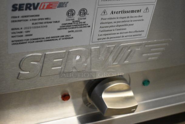 BRAND NEW SCRATCH AND DENT! 2023 ServIt 423EST4WO500 Stainless Steel Commercial Electric Powered 4 Bay Steam Table. 120 Volts, 1 Phase. Tested and Working! - Image 4 of 6