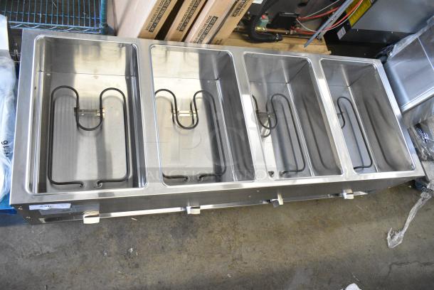 BRAND NEW SCRATCH AND DENT! 2023 ServIt 423EST4WO500 Stainless Steel Commercial Electric Powered 4 Bay Steam Table. 120 Volts, 1 Phase. Tested and Working! - Image 5 of 6