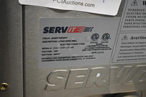 BRAND NEW SCRATCH AND DENT! 2023 ServIt 423EST4WO500 Stainless Steel Commercial Electric Powered 4 Bay Steam Table. 120 Volts, 1 Phase. Tested and Working! - Image 6 of 6