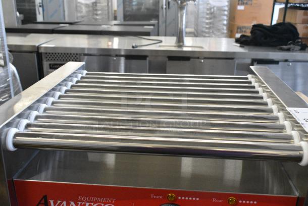 BRAND NEW SCRATCH AND DENT! 2024 Avantco 177RG1830 Stainless Steel Commercial 30 Hot Dog Roller Grill with 11 Rollers. 120 Volts, 1 Phase. Tested and Working! - Image 7 of 10
