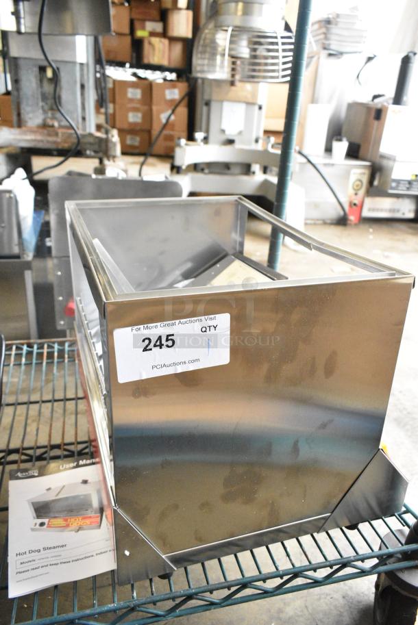 BRAND NEW SCRATCH AND DENT! Avantco 177HDS100 Stainless Steel 100 Dog / 48 Bun Hot Dog Steamer / Merchandiser. 120 Volts, 1 Phase. Tested and Powers On But Does Not Get Warm - Image 2 of 9