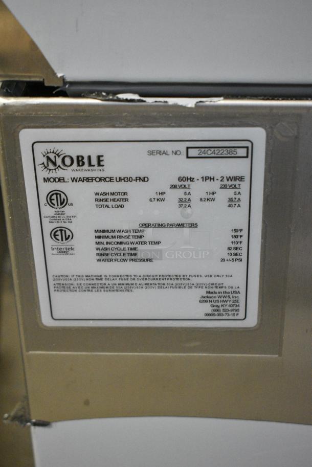 BRAND NEW SCRATCH AND DENT! 2024 Noble WAREFORCE UH30-FND Stainless Steel Commercial Hi Temp High Temperature Undercounter Dishwasher. 208/230 Volts, 1 Phase. - Image 7 of 7