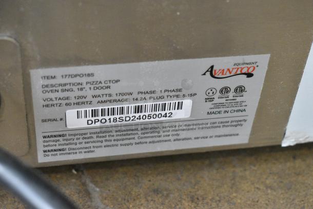 BRAND NEW SCRATCH AND DENT! Avantco 177DPO18S Stainless Steel Single Deck Countertop Pizza/Bakery Oven. 120 Volts, 1 Phase. Tested and Working! - Image 8 of 8