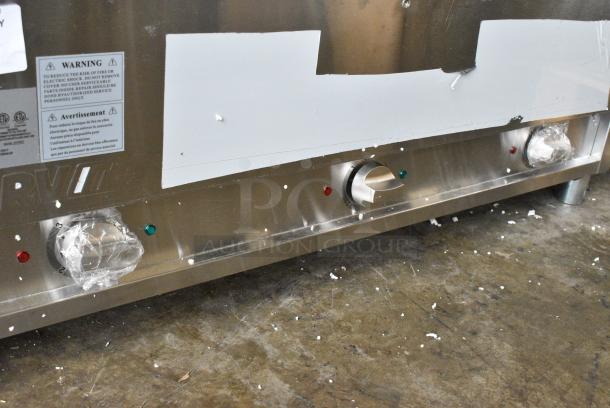 BRAND NEW SCRATCH AND DENT! 2024 ServIt 423EST3WS Stainless Steel Commercial Electric Powered 3 Bay Steam Table. Tested and Working! - Image 4 of 7