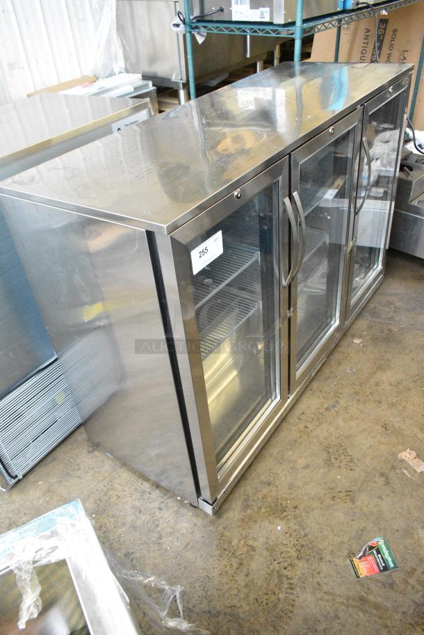 BRAND NEW SCRATCH AND DENT! 2024 KoolMore BC-2DSW-SS Stainless Steel Three-Door Back Bar Refrigerator Merchandiser - 11 Cu Ft. 115 Volts, 1 Phase. Tested and Working! - Image 3 of 9