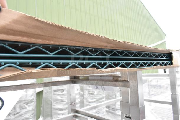 BRAND NEW SCRATCH AND DENT! Box of 2 Green Finish Wire Shelves - Image 1 of 4