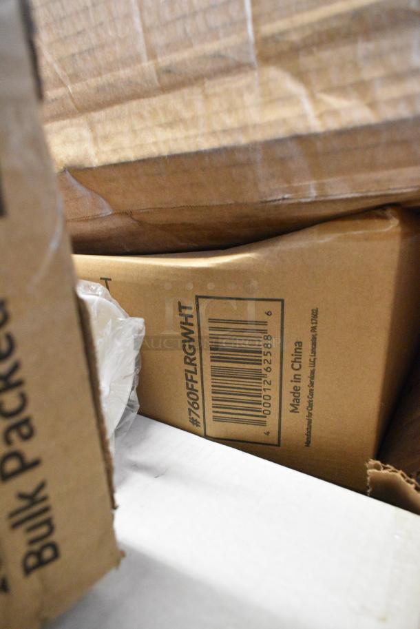 40 BRAND NEW! Boxes Including 760FFLRGWHT Choice Large 16 oz. White Paper Scoop Cup - 1000/Case, 4339BULK Choice 9" White Uncoated Paper Plate - 1000/Case, 130WSPOON Choice Medium Weight White Polypropylene Plastic Teaspoon - 1000/Case, 346WKFSNSPM Choice White Medium Weight Wrapped Polypropylene Plastic Cutlery Pack with Napkin and Salt / Pepper Packets - 500/Case, 245WEDGEPZZA Choice White Clay Coated Clamshell Pizza Slice Box - 400/Case, 99910RIPKRFT EcoChoice 10 oz. Double Wall Kraft Compostable Paper Hot Cup. 40 Times Your Bid! - Image 3 of 10