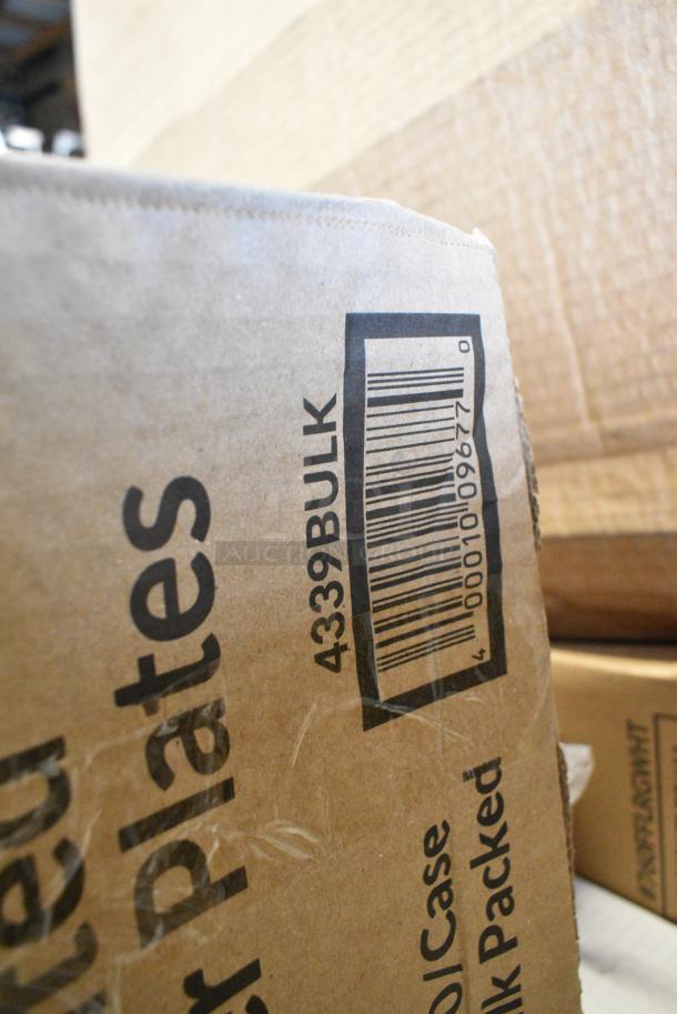 40 BRAND NEW! Boxes Including 760FFLRGWHT Choice Large 16 oz. White Paper Scoop Cup - 1000/Case, 4339BULK Choice 9" White Uncoated Paper Plate - 1000/Case, 130WSPOON Choice Medium Weight White Polypropylene Plastic Teaspoon - 1000/Case, 346WKFSNSPM Choice White Medium Weight Wrapped Polypropylene Plastic Cutlery Pack with Napkin and Salt / Pepper Packets - 500/Case, 245WEDGEPZZA Choice White Clay Coated Clamshell Pizza Slice Box - 400/Case, 99910RIPKRFT EcoChoice 10 oz. Double Wall Kraft Compostable Paper Hot Cup. 40 Times Your Bid! - Image 4 of 10