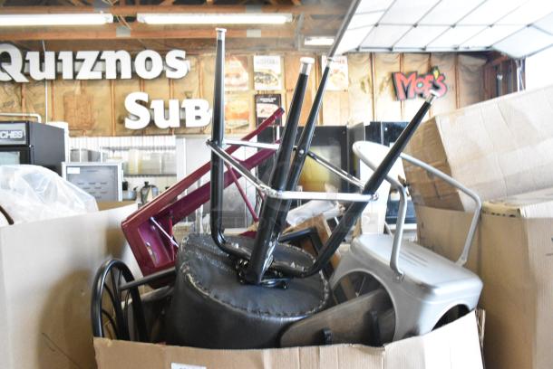 12 BRAND NEW! Boxes Including Tolix Style Chair, Bar Height Chair, Burgundy Tolix Style Bar Stool. 12 Times Your Bid! - Image 2 of 4