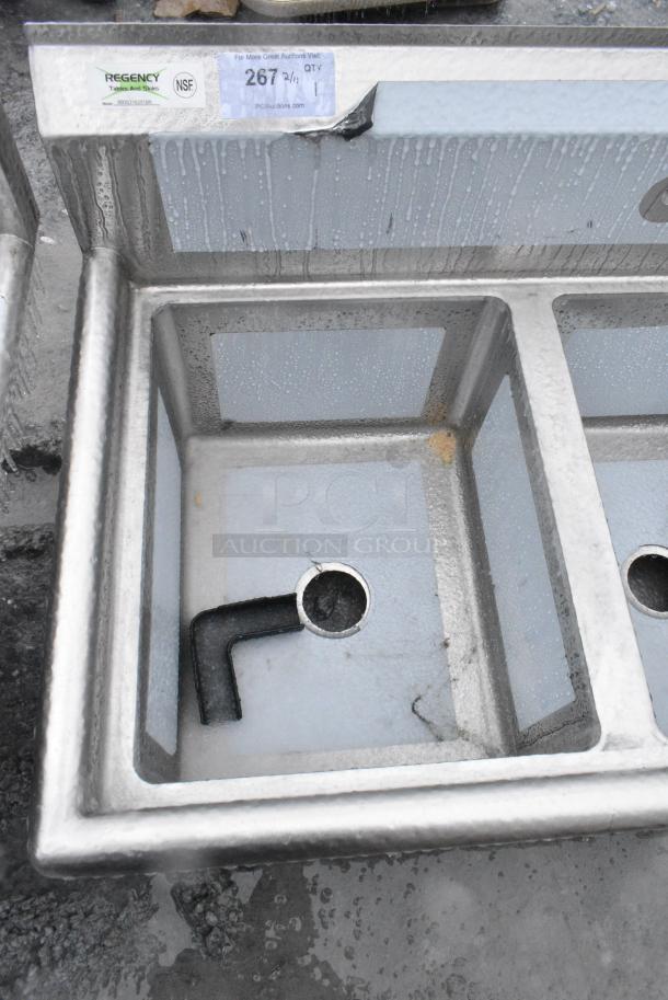 BRAND NEW SCRATCH AND DENT! Regency 600S3162018R Stainless Steel 3 Bay Sink w/ Right Side Drain Board. No Legs. - Image 2 of 6