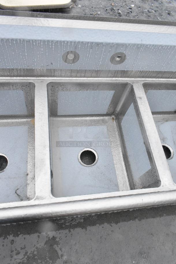 BRAND NEW SCRATCH AND DENT! Regency 600S3162018R Stainless Steel 3 Bay Sink w/ Right Side Drain Board. No Legs. - Image 3 of 6