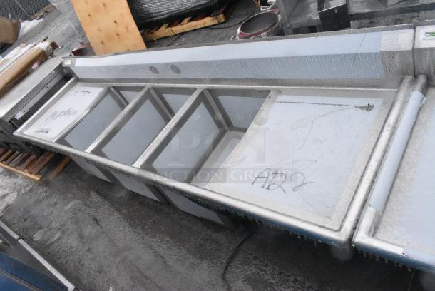 BRAND NEW SCRATCH AND DENT! Regency 600S31824224 Stainless Steel 3 Bay Sink w/ Dual Drain Boards. No Legs. - Image 1 of 7