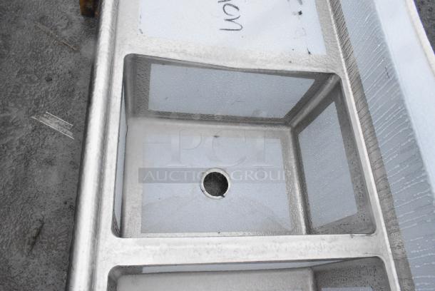 BRAND NEW SCRATCH AND DENT! Regency 600S31824224 Stainless Steel 3 Bay Sink w/ Dual Drain Boards. No Legs. - Image 5 of 7