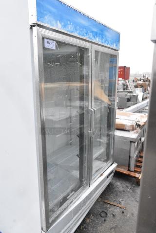 BRAND NEW SCRATCH AND DENT! Avantco 178GDC49HCW 53" White Customizable Swing Glass Door Merchandiser Refrigerator with LED Lighting. 115 Volts, 1 Phase.