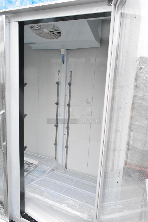 BRAND NEW SCRATCH AND DENT! Avantco 178GDC49HCW 53" White Customizable Swing Glass Door Merchandiser Refrigerator with LED Lighting. 115 Volts, 1 Phase. - Image 3 of 5
