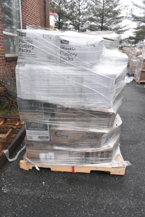 20 BRAND NEW! Boxes Including 394345M GLOVE VITRILE NOBLE BLK PFREE MD 1M, 12 ox Plastic Bowls, Hot Cup Travel Lids, 394345XL Noble NexGen Powder-Free Disposable Black Hybrid 3 Mil Thick Gloves - Extra Large - 1000/Case, 2 Boxes of Choice Plastic Cutlery Packs. 20 Times Your Bid! - Image 2 of 9