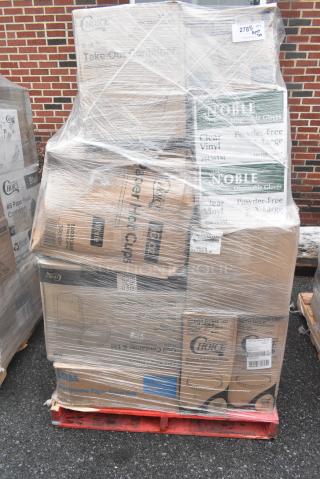 30 BRAND NEW! Boxes Including 2 Box 394365XL Noble Products Powder-Free Disposable Clear Vinyl Gloves for Foodservice - Extra Large - 1000/Case, 2 Box 500LDOME Choice 9 oz., 12 oz., 16 oz., 20 oz., 24 oz. Clear Dome Lid with 1" Hole - 1000/Case, 50016W Choice 16 oz. White Poly Paper Hot Cup - 1000/Case, 128HD32COMBO Choice Heavy Duty 32 oz. Microwavable Translucent Plastic Deli Container and Lid Combo Pack - 240/Case. 30 Times Your Bid!