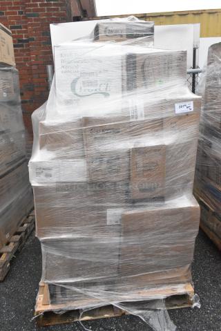 30 BRAND NEW! Boxes Including 2 Box 966TALLFLDN Choice Kraft Natural Tall-Fold 6" x 13" Dispenser Napkin - 8000/Case, 2 Box 394325M Noble NexGen Powder-Free Disposable Blue Hybrid 3 Mil Thick Gloves - Medium - 1000/Case, 127P325B Choice 3.25 oz. Black Plastic Souffle Cup / Portion Cup - 2500/Case, Choice Microwaveable Containers, Choice #8 Paper Food Containers, 30 Times Your Bid!