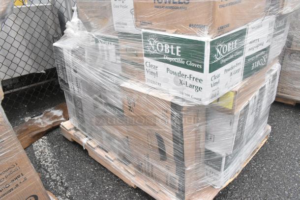 35 BRAND NEW! Boxes Including 4 Box 394365XL Noble Products Powder-Free Disposable Clear Vinyl Gloves for Foodservice - Extra Large - 1000/Case, 6 Box 394365L Noble Products Powder-Free Disposable Clear Vinyl Gloves for Foodservice - Large - 1000/Case, 347CM8CL Visions 8 oz. Clear Plastic Coffee Mug - 192/Case, 500MFT Lavex White M-Fold (Multifold) Towel - 4000/Case, 347CM8CL Visions 8 oz. Clear Plastic Coffee Mug - 192/Case. 35 Times Your Bid! - Image 5 of 9