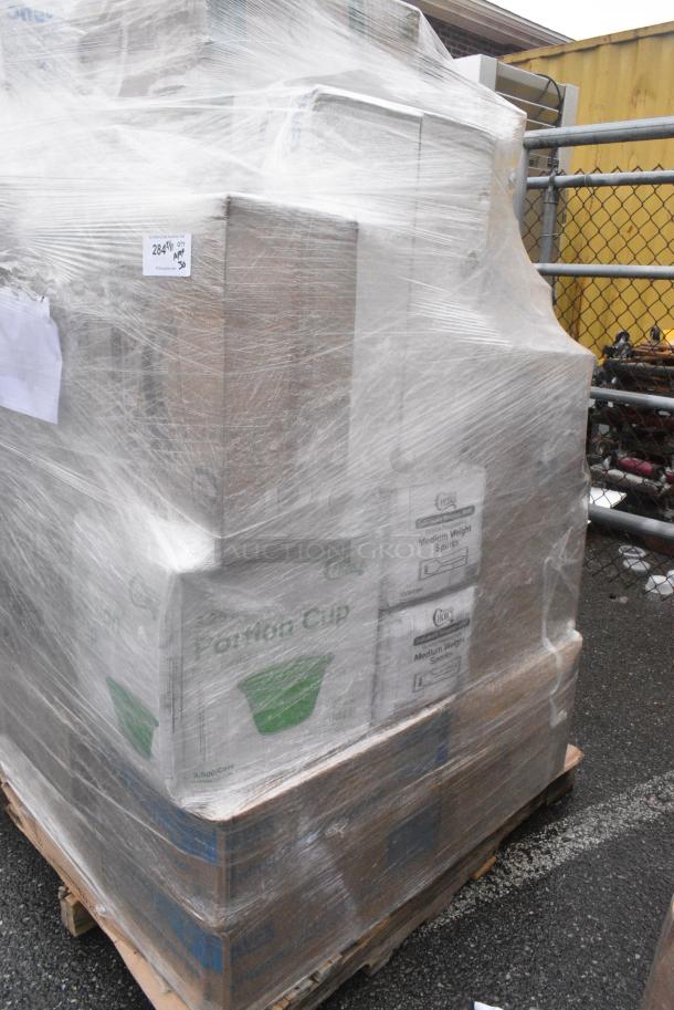 30 BRAND NEW! Boxes Including OneUp Napkins, Choice Portion Cups, 2 Box Lavex Paper Towels, 2 Box 130WSPORKWP Choice Individually Wrapped Medium Weight White Polypropylene Plastic Spork - 1000/Case. 30 Times Your Bid! - Image 2 of 7