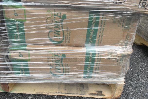 25 BRAND NEW! Boxes Including 50012DWALLC Choice 12 oz. Coffee Break Print Smooth Double Wall Paper Hot Cup - 500/Case, 500CC32P Choice Clear PET Plastic Cold Cup - 32 oz. - 500/Case, 500LSTRWLW Choice 9, 12, 16, 20, and 24 oz. Clear Sip-Through Lid with Extra-Wide Opening - 1000/Case, 2 Box 395RP09 EcoChoice No PFAS Added Bamboo / Bagasse Blend 9" Plate - 500/Case, CHoice #3 Paper Food Containers, Choice Portion Cups. 25 Times Your Bid! - Image 6 of 10