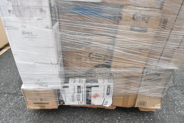 40 BRAND NEW! Boxes Including Choice Portion Cups, 966TALLFLDB Choice White Tall-Fold 6" x 13" Dispenser Napkin - 8000/Case, 127RD8BULK Choice 8 oz. Customizable Microwavable Translucent Round Deli Container - 500/Case, Choice Microwaveable Containers. 40 Times Your Bid! - Image 4 of 11