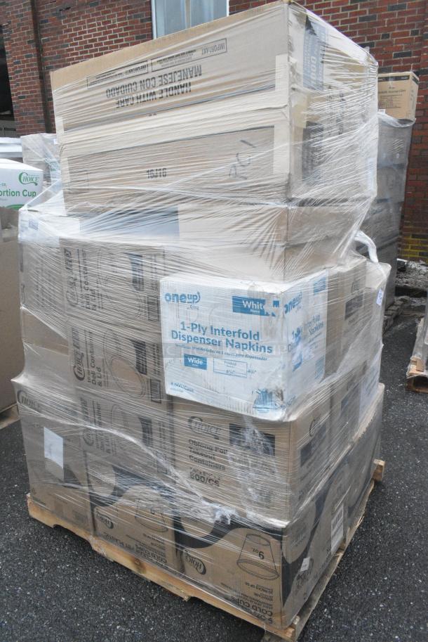 30 BRAND NEW! Boxes Including 2 Box 128HD16COMBO Choice Heavy Duty 16 oz. Microwavable Translucent Plastic Deli Container and Lid Combo Pack - 240/Case, 2 Box 500CC9 Choice 9 oz. Clear PET Customizable Plastic Squat Cold Cup - 1000/Case, 2 Box 612OB15LBD Choice 1.5 lb. Oblong Deep Foil Take-Out Container - 500/Case, Dart 16J16C 16 oz. Coke® Foam Cup - 1000/Case, 50010W Choice 10 oz. White Poly Paper Hot Cup - 1000/Case, 3 Box 130BKFORKH Choice Black Heavy Weight Polystyrene Plastic Fork - 1000/Case, 50010W Choice White Poly Paper Cup, 2 Box 346BKPSNM Choice Medium Weight Black Wrapped Polypropylene Plastic Cutlery Set with Napkin. 30 Times Your Bid! - Image 3 of 13