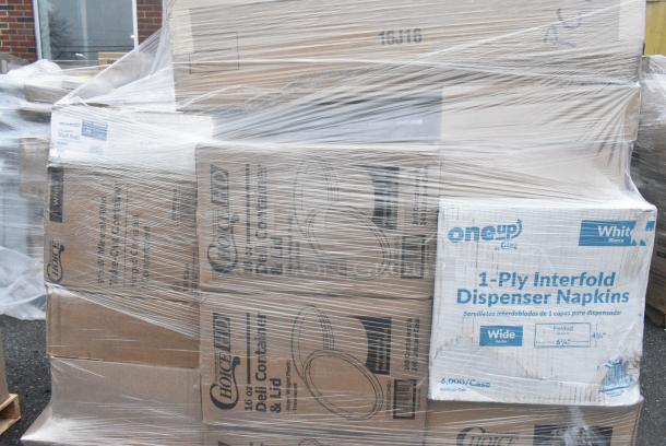 30 BRAND NEW! Boxes Including 2 Box 128HD16COMBO Choice Heavy Duty 16 oz. Microwavable Translucent Plastic Deli Container and Lid Combo Pack - 240/Case, 2 Box 500CC9 Choice 9 oz. Clear PET Customizable Plastic Squat Cold Cup - 1000/Case, 2 Box 612OB15LBD Choice 1.5 lb. Oblong Deep Foil Take-Out Container - 500/Case, Dart 16J16C 16 oz. Coke® Foam Cup - 1000/Case, 50010W Choice 10 oz. White Poly Paper Hot Cup - 1000/Case, 3 Box 130BKFORKH Choice Black Heavy Weight Polystyrene Plastic Fork - 1000/Case, 50010W Choice White Poly Paper Cup, 2 Box 346BKPSNM Choice Medium Weight Black Wrapped Polypropylene Plastic Cutlery Set with Napkin. 30 Times Your Bid! - Image 4 of 13