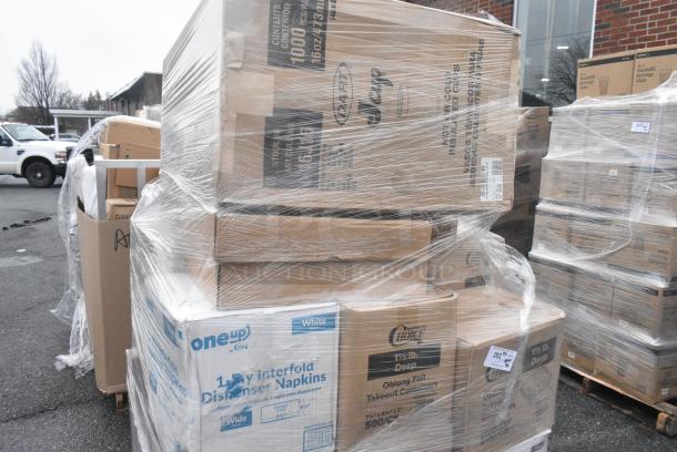30 BRAND NEW! Boxes Including 2 Box 128HD16COMBO Choice Heavy Duty 16 oz. Microwavable Translucent Plastic Deli Container and Lid Combo Pack - 240/Case, 2 Box 500CC9 Choice 9 oz. Clear PET Customizable Plastic Squat Cold Cup - 1000/Case, 2 Box 612OB15LBD Choice 1.5 lb. Oblong Deep Foil Take-Out Container - 500/Case, Dart 16J16C 16 oz. Coke® Foam Cup - 1000/Case, 50010W Choice 10 oz. White Poly Paper Hot Cup - 1000/Case, 3 Box 130BKFORKH Choice Black Heavy Weight Polystyrene Plastic Fork - 1000/Case, 50010W Choice White Poly Paper Cup, 2 Box 346BKPSNM Choice Medium Weight Black Wrapped Polypropylene Plastic Cutlery Set with Napkin. 30 Times Your Bid! - Image 7 of 13