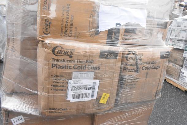 25 BRAND NEW! Boxes Including 3 Box Marathon C-Fold Paper Towels, 2 Box 394385M Noble Products White Powder-Free Disposable Latex Gloves for Foodservice - Medium - 1000/Case, 129MCS24B Choice 24 oz. Black Rectangular Microwavable Heavy Weight Container with Lid 8" x 5 1/4" x 2" - 150/Case, Choice Plastic Cold Cups, 2 Box OneUp Napkins. 25 Times Your Bid! - Image 6 of 8