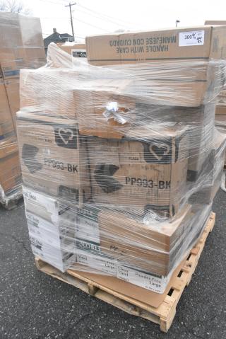 25 BRAND NEW! Boxes Including 5008W Choice 8 oz. Tall White Poly Paper Hot Cup - 1000/Case, 3 Boxes of Noble Gloves, 3 Box 129MCR32B Choice 32 oz. Black Round Microwavable Heavy Weight Container with Lid 7 1/4" - 150/Case, SmartServ #16 Containers. 25 Times Your Bid!