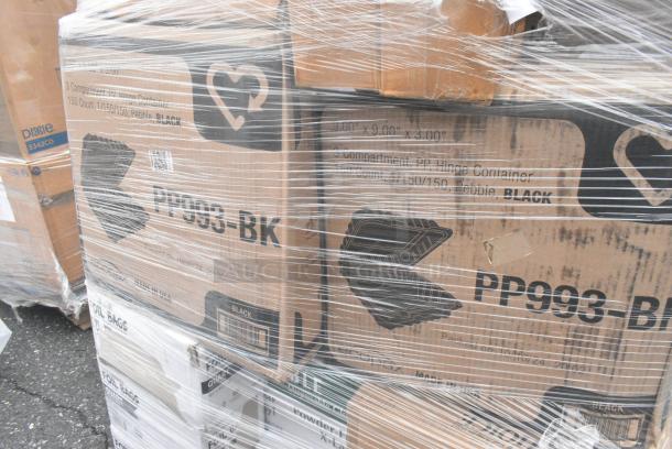 25 BRAND NEW! Boxes Including 5008W Choice 8 oz. Tall White Poly Paper Hot Cup - 1000/Case, 3 Boxes of Noble Gloves, 3 Box 129MCR32B Choice 32 oz. Black Round Microwavable Heavy Weight Container with Lid 7 1/4" - 150/Case, SmartServ #16 Containers. 25 Times Your Bid! - Image 2 of 9