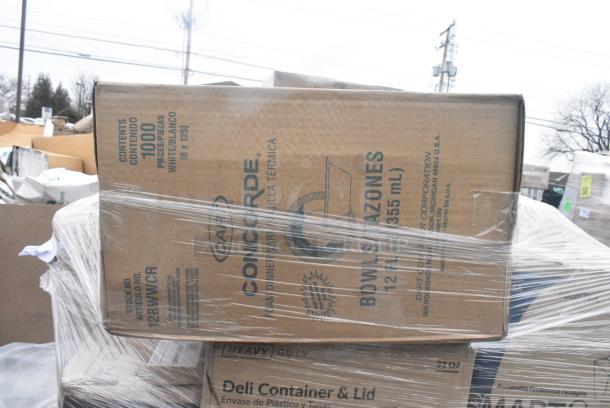 25 BRAND NEW! Boxes Including 5008W Choice 8 oz. Tall White Poly Paper Hot Cup - 1000/Case, 3 Boxes of Noble Gloves, 3 Box 129MCR32B Choice 32 oz. Black Round Microwavable Heavy Weight Container with Lid 7 1/4" - 150/Case, SmartServ #16 Containers. 25 Times Your Bid! - Image 3 of 9