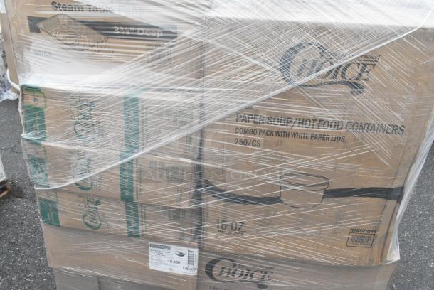 35 BRAND NEW! Boxes Including 500CC16 Choice Clear PET Customizable Plastic Cold Cup - 16 oz. - 1000/Case, 127RD16BULK Choice 16 oz. Customizable Microwavable Translucent Round Deli Container - 500/Case, 2 Box 966UPWIDEB1-500 OneUp by Choice White 1-Ply Wide Interfold 6 1/2" x 8 1/2" Dispenser Napkin - 6000/Case, 612605070HD Choice Full Size Heavy-Duty Foil Steam Table Pan Deep 3 3/8" Depth - 50/Case, 4 Box Lavex Paper Towels. 35 Times Your Bid! - Image 5 of 11