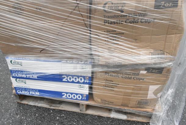 25 BRAND NEW! Boxes Including 5 Box 346BKFSNM Choice Medium Weight Black Wrapped Polypropylene Plastic Cutlery Set with Napkin - 250/Case, 2 Box 500TW7 Choice 7 oz. Translucent Thin Wall Plastic Cold Cup - 2500/Case, 6 Box 347TNYMRG2 Visions 2 oz. Clear Plastic Mini Margarita Glass - 120/Case. 25 Times Your Bid! - Image 2 of 10