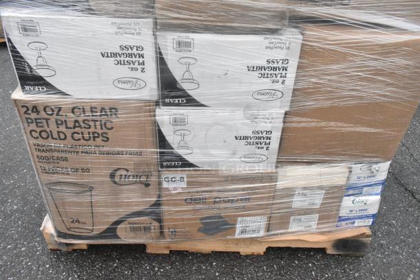 25 BRAND NEW! Boxes Including 5 Box 346BKFSNM Choice Medium Weight Black Wrapped Polypropylene Plastic Cutlery Set with Napkin - 250/Case, 2 Box 500TW7 Choice 7 oz. Translucent Thin Wall Plastic Cold Cup - 2500/Case, 6 Box 347TNYMRG2 Visions 2 oz. Clear Plastic Mini Margarita Glass - 120/Case. 25 Times Your Bid! - Image 9 of 10