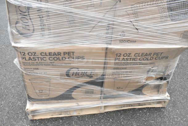 20 BRAND NEW! Boxes Including 2 Box 500CC12 Choice Clear PET Customizable Plastic Cold Cup - 12 oz. - 1000/Case, 2 Box 500TO993 Choice 9" x 9" x 3" Microwaveable 3-Compartment Black / Clear Plastic Hinged Container - 100/Case. 20 Times Your Bid! - Image 2 of 10
