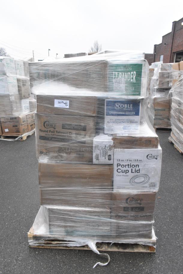 25 BRAND NEW! Boxes Including 4 Box 394365L Noble Products Powder-Free Disposable Clear Vinyl Gloves for Foodservice - Large - 1000/Case, Lavex Multi Fold Towels. 25 Times Your Bid! - Image 1 of 6