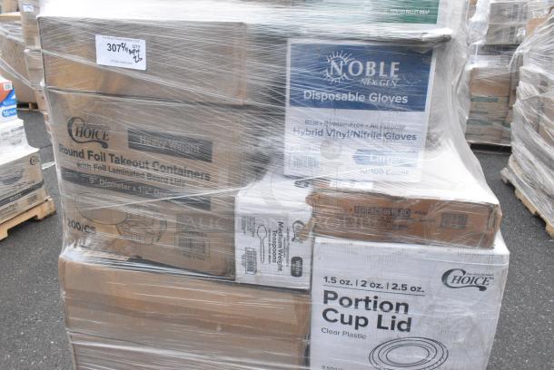 25 BRAND NEW! Boxes Including 4 Box 394365L Noble Products Powder-Free Disposable Clear Vinyl Gloves for Foodservice - Large - 1000/Case, Lavex Multi Fold Towels. 25 Times Your Bid! - Image 2 of 6