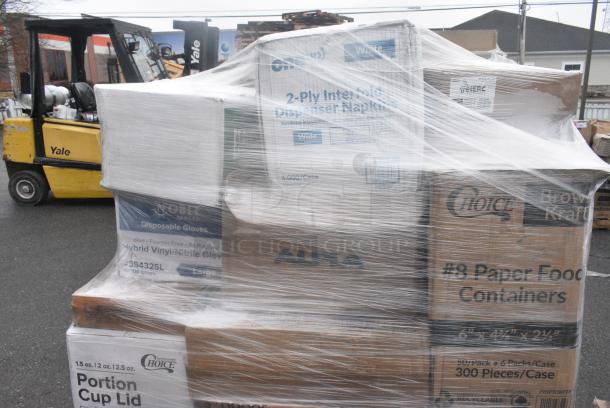 25 BRAND NEW! Boxes Including 4 Box 394365L Noble Products Powder-Free Disposable Clear Vinyl Gloves for Foodservice - Large - 1000/Case, Lavex Multi Fold Towels. 25 Times Your Bid! - Image 3 of 6