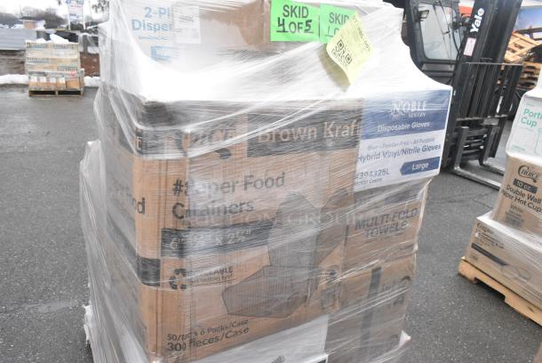 25 BRAND NEW! Boxes Including 4 Box 394365L Noble Products Powder-Free Disposable Clear Vinyl Gloves for Foodservice - Large - 1000/Case, Lavex Multi Fold Towels. 25 Times Your Bid! - Image 6 of 6