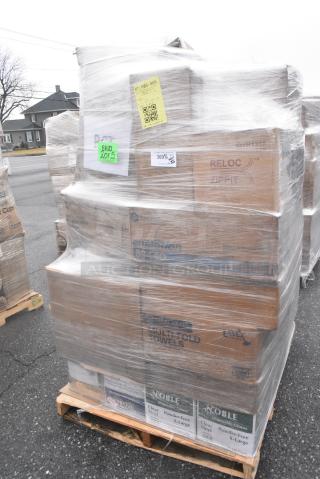 25 BRAND NEW! Boxes Including Lavex Paper Towels, 2 Box Noble 394365XL Noble Products Powder-Free Disposable Clear Vinyl Gloves for Foodservice - Extra Large - 1000/Case, Choice Portion Cups. 25 Times Your Bid!