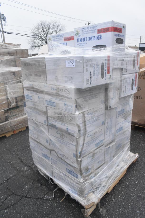 30 BRAND NEW! Boxes Including Hoffmaster FP1313 15 1/2" x 15 1/2" FashnPoint White/Blue Dishtowel Print Dinner Napkin, MB-953B Containers. 30 Times Your Bid! - Image 1 of 3