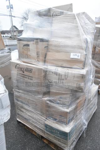 25 BRAND NEW! Boxes Including 127RD16BULK Choice 16 oz. Customizable Microwavable Translucent Round Deli Container - 500/Case, 2 Box 347FC1P5 Visions 5 oz. Heavy Weight Clear 1-Piece Plastic Champagne Flute - 96/Case, Choice Deli Containers. 25 Times Your Bid!
