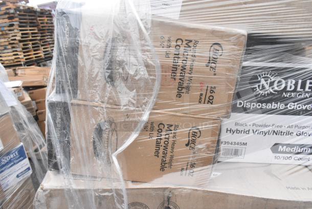 25 BRAND NEW! Boxes Including 127RD16BULK Choice 16 oz. Customizable Microwavable Translucent Round Deli Container - 500/Case, 2 Box 347FC1P5 Visions 5 oz. Heavy Weight Clear 1-Piece Plastic Champagne Flute - 96/Case, Choice Deli Containers. 25 Times Your Bid! - Image 9 of 11