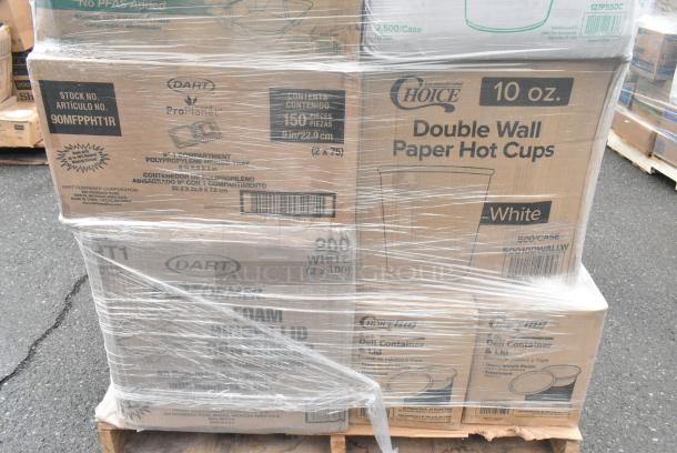 30 BRAND NEW! Boxes Including 50010DWALLW Choice 10 oz. White Smooth Double Wall Paper Hot Cup, Choice Portion Cups, 3 Box Choice Cutlery Packs, Choice Hinged Containers. 30 Times Your Bid! - Image 2 of 9